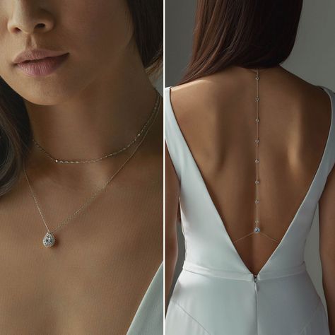 V Neck Jewelry, Back Necklaces, Necklace For Wedding, Jewish Star Necklace, Backdrop Necklace, Wedding Jewelery, Beautiful Bridal Jewelry, Shoulder Necklace, Backdrops Necklace