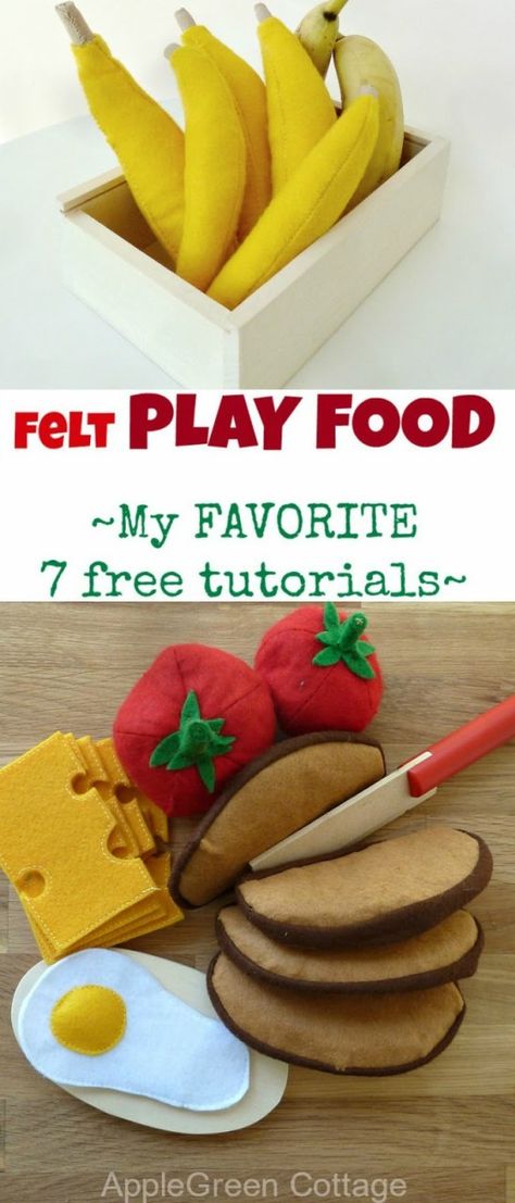 Food Tutorials, Felt Food Patterns, Felt Fruit, Felt Play Food, Homemade Toys, Food Patterns, Trendy Sewing, Beginner Sewing Projects Easy, Felt Food