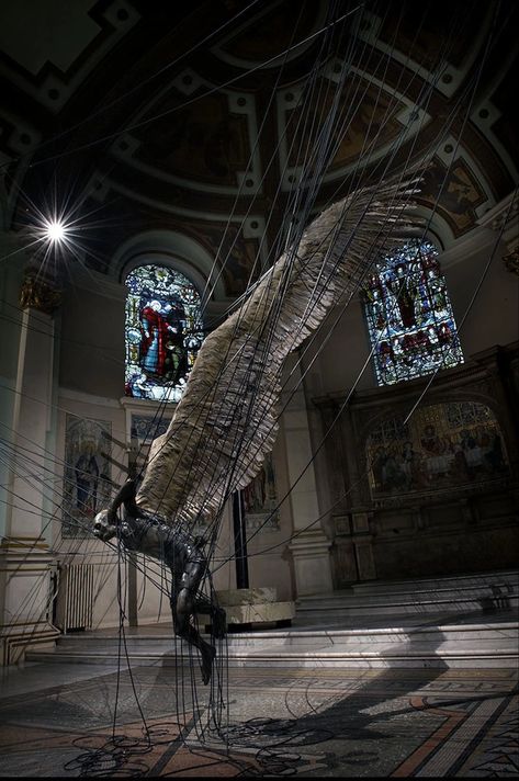 Statue of Lucifer displayed in London - post - Imgur Statue Of Lucifer, Digital Museum, Morning Star, Romantic Art, Ethereal Art, Holy Trinity, Fallen Angel, Art Display, Eiffel Tower Inside