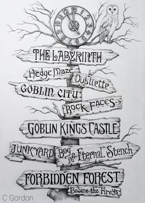 Labrynth Movie Drawings, Labrynth Drawing Ideas, Hoggle Labyrinth Drawing, Labyrinth Home Decor, Labrynth Nursery Theme, Labyrinth Movie Home Decor, Labyrinth Room Decor, Labyrinth Themed Room, Labrynth Theme Party