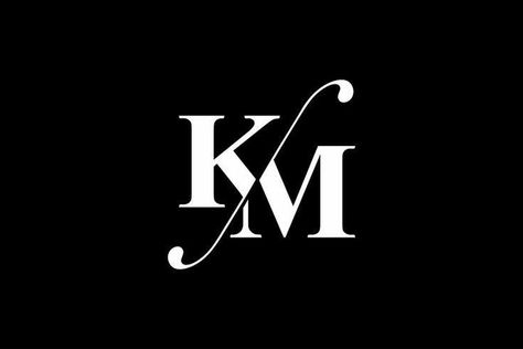 Km Logo Design, Km Logo, Initials Logo Letters, Logo Design Simple, Graphic Design Cv, Text Logo Design, M Letter, Initial Tattoo, Black And White Art Drawing