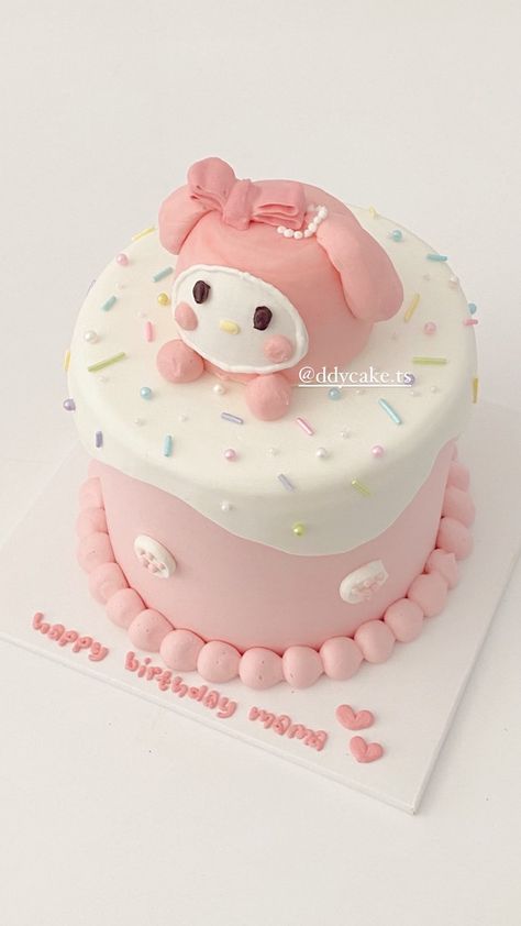 My Melody Birthday Cake, My Melody Cake, Melody Cake, Kue Fondant, Bday Cake, 20th Birthday, Cute Cakes, My Melody, Birthday Ideas