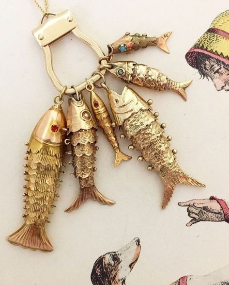 Fish Accessories, Fish Keychain, Arm Candies, Articulated Fish, Italian Gold Jewelry, Ring Indian, Jewelry Chunky, Catch Of The Day, Baby Frock Pattern