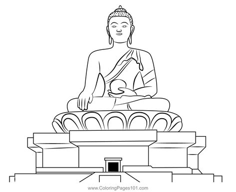 Buddha Dordenma Statue Coloring Page Spring Temple Buddha, Buddha Jayanti, File Decoration, File Decoration Ideas, History Projects, Free Kids, Printable Coloring Pages, Printable Coloring, Buddhism