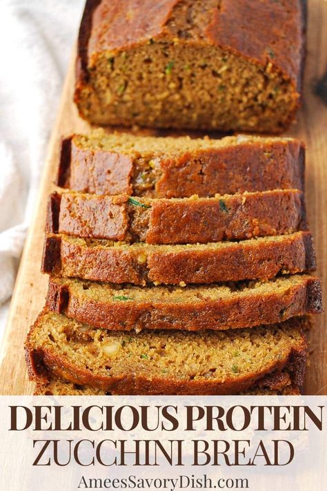 Kodiak Zucchini Bread, Gluten Free Protein Bread, Protein Zucchini Bread, Savory Zucchini Bread, Protein Bread Recipes, Gluten Free Zucchini Bread, Zucchini Bread Healthy, Zucchini Recipes Healthy, Protein Chips