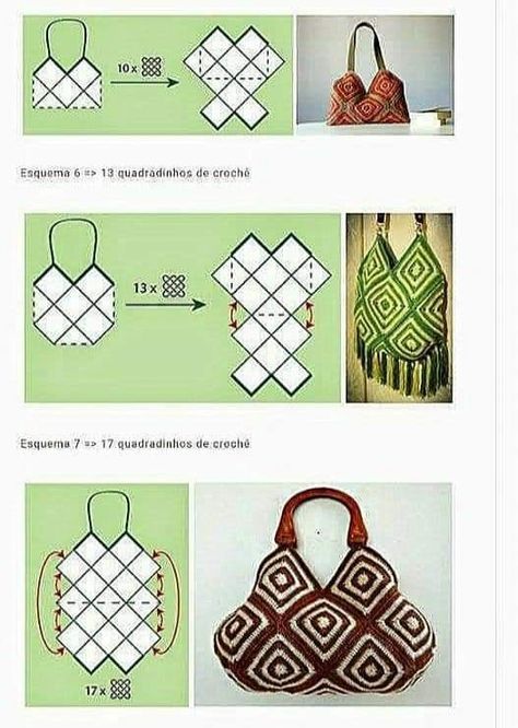 Grant Square Bag, Crochet Granny Square Bag Layout, Crochet Bag Layout, Granny Square Bag Layout, Sac Granny Square, Tote Crochet, Beau Crochet, Confection Au Crochet, Crochet Hook Set