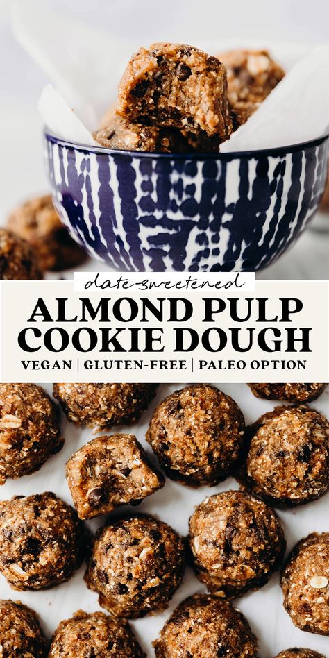 Almond Meal Recipes, Almond Pulp Recipes, Cow Recipes, Cookie Dough Vegan, Pulp Recipes, Almond Cow, Feasting On Fruit, Clean Treats, Pulp Recipe