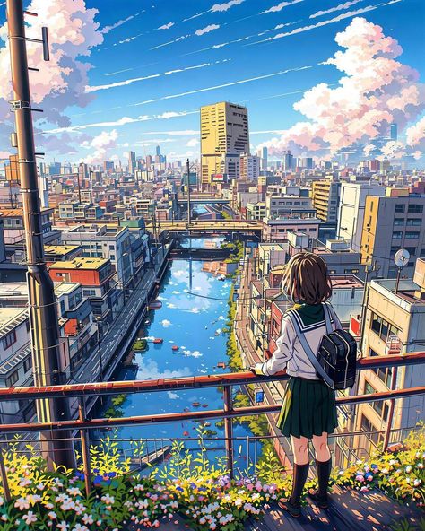 Japon Wallpaper, Chinese Fantasy Art, Anime Environment, Birds Eye View City, Landscape Sketchbook, Digital Art Background, Real Background, Anime Places, Anime City