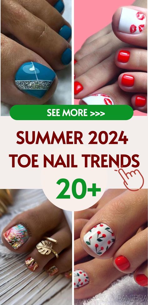 As the sunshine becomes a daily delight and our footwear shifts to the openness of sandals and flip-flops, it’s the perfect time to talk about one of summer’s Toenail Nail Art, August Toe Nails, Colorful Toe Nail Designs, Toes Designs Pedicure, Toe Nail Designs For Summer 2024, Pedicure Nail Art Toenails, Vacation Toenails, Cute Summer Toes, Toe Nail Polish Ideas