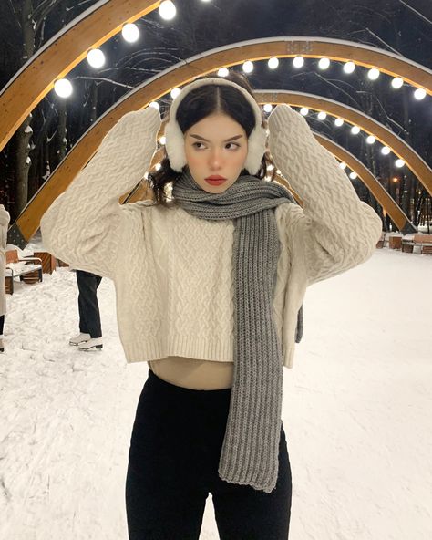 girl standing in snow earmuffs Earmuffs Hairstyle, Its Cold Makeup, I’m Cold Makeup Aesthetic, Im Cold Makeup Aesthetic, I'm Cold Makeup Look, I’m Cold Makeup, Earmuffs Aesthetic, Earmuffs Outfit, Cold Makeup