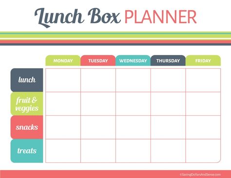 Lunch Box Planner Lunch Planner Printable, Lunch Box Planner, School Lunch Planner, Lunch Planner, Baby Food By Age, Preschool Lunch, Lunch Planning, Fruit Lunch, School Prep