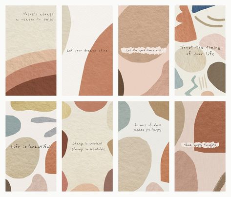 Social media story templates psd earth tone abstract design with motivational quotes | premium image by rawpixel.com / Hein Earth Tones Wallpaper Iphone, Social Templates, Flowers Background, Quote Template, Cute Animal Illustration, Background Drawing, Aesthetic Template, Media Sosial, Template Instagram