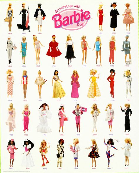 1997: Target gave a nod to the doll’s motivated history with a look back at her many careers. Barbie Halloween, Barbie Outfits, Barbie Costume, Barbie Theme, Vintage Barbie Clothes, Doll Clothes Barbie, Barbie Party, Movies Outfit, Barbie Dream