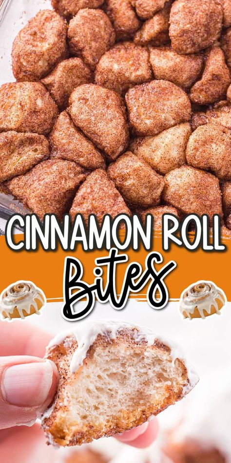 This Cinnamon Roll Bites recipe is a quick and easy way to turn a tube of store-bought buttermilk biscuits into a batch of bite-sized cinnamon rolls. Using a pre-packaged dough plus 6 kitchen staple ingredients, it takes 10 minutes to prep these bites before baking and serving for breakfast or dessert. Cinnamon Roll Bites Biscuits, Cinnamon Roll Bites Pillsbury, Cinnamon Rolls From Biscuits, Cinnamon Rolls Bites, Tortilla Cinnamon Roll Bites, Princess Pinky Girl Recipes, Cinnamon Bites Recipe, Cinnamon Roll Bites Recipe, Cinnamon Roll Bites