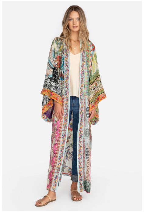 Buy LONG KIMONO | Johnny Was Easily Forgotten, Maple Dress, Kimono Online, Single Wardrobe, Kimono Outfit, Traditional Kimono, Velvet Clothes, Boho Chic Outfits, Kimono Sleeves