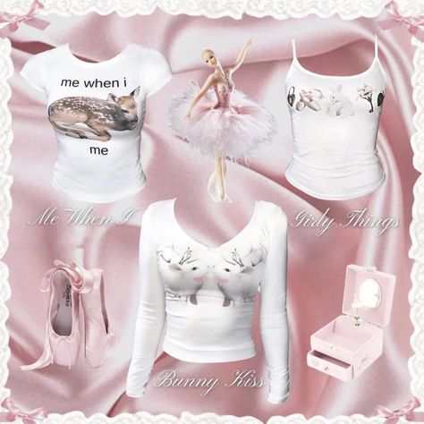 Coquette bundle ballet core - Depop Girly Pink Aesthetic, Gothic Fairycore, Aesthetic Ballet, Punk T Shirt, Ballet Core, Clothes Vintage, Y2k Clothes, Aesthetic Cute, Vintage Graphic