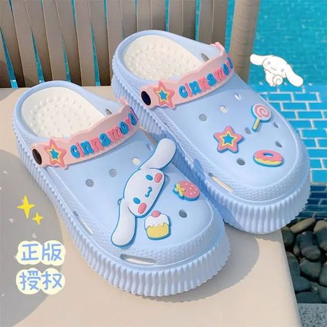 Sanrio Hello Kitty Cinnamoroll Melody Kuromi Cute Cartoon EVA Hole Shoes Y2k Women Casual Sandals Thick Sole Bathroom Slippers - AliExpress 322 Sanrio Shoes, Sanrio Clothes, Sanrio Fashion, Shoes Y2k, Bathroom Slippers, Crocs Fashion, Casual Sandals Womens, Y2k Women, Clog Slippers