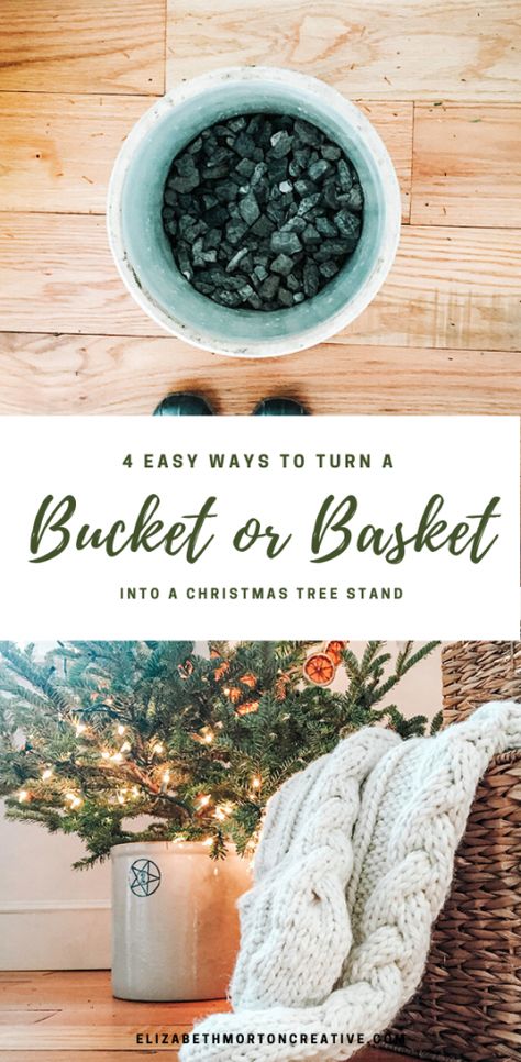 Diy Christmas Tree Stand, She Shed Interior Craft, Christmas Tree Stand Diy, Fresh Christmas Garland, Christmas Tree Bucket, Make Your Own Christmas Tree, Xmas Tree Stands, Ugly Christmas Tree, Christmas Tree Base