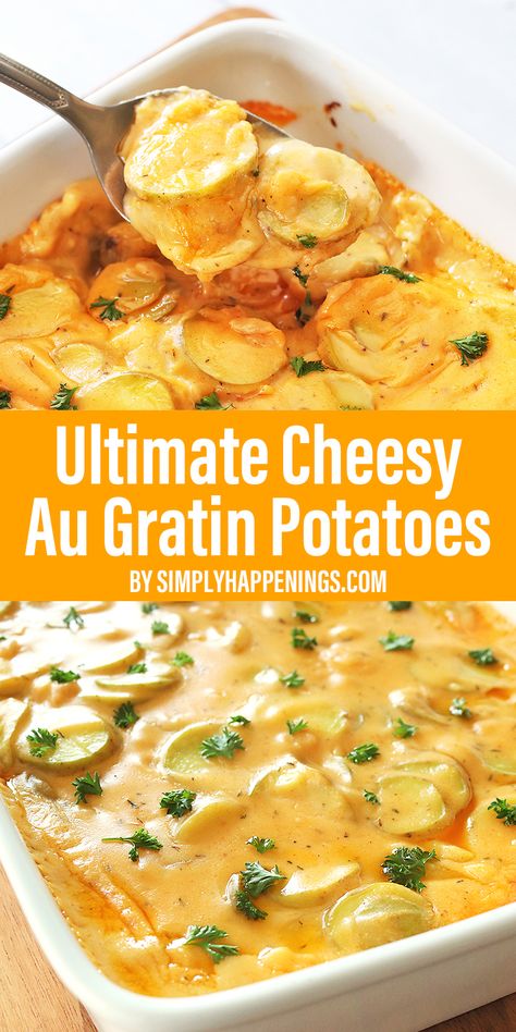 Ham And Potato Recipes, Cheesy Au Gratin Potatoes, Potatoes Gratin, Steakhouse Potatoes, Au Gratin Potatoes, Au Gratin Potato Recipes, Parmesan Cheese Sauce, Potatoes Baked, Cheddar Potatoes