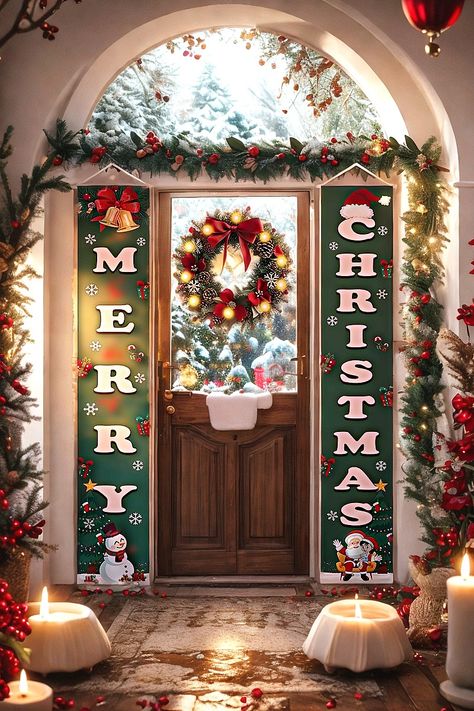 Christmas Decorations Merry Christmas Banner Outdoor Indoor, Hanging Merry Christmas Decorations for Home, Indoor Outdoor Xmas Decor Wall Front Door Yard Garage. (Christmas-2) Outdoor Xmas Decor, Yard Door, Merry Christmas Banner, Christmas Banner, Decorations For Home, Merry Christmas Decoration, Home Indoor, Christmas Banners, Xmas Decor