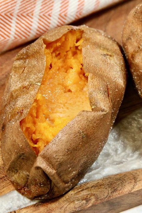 Whole Roasted Sweet Potatoes Oven, Baked Whole Sweet Potato Oven, Sweet Potato And Pasta, How To Roast Sweet Potatoes In The Oven, Roast Sweet Potatoes Oven, Roasted Whole Sweet Potatoes, Roasting Sweet Potatoes, Roasted Sweet Potato Recipes, Baked Sweet Potato Oven