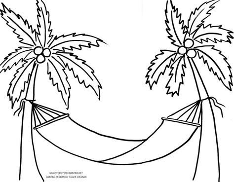 Hammock Palm Tree Painting - Step By Step Painting