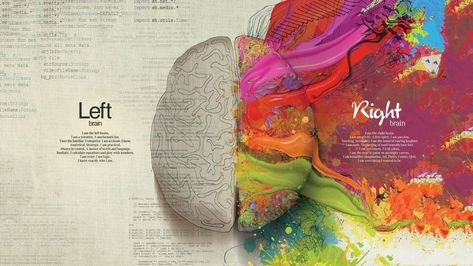 Delete Button, Psychology Wallpaper, Brain Painting, Left Brain Right Brain, Brain Poster, Brain Illustration, Image Dbz, Right Brain, E Mc2