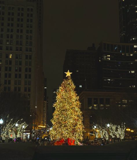 #christmas #christmastreeideas #chicago #holiday #city #downtown Christkindle Market Chicago, Chicago Christmas Aesthetic, Chicago Christmas, City Downtown, Christmas In The City, Christmas Feeling, Christmas Aesthetic, Christmas Lights, Vintage Christmas