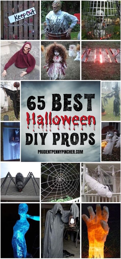 Make creepy scenes for your haunted house with these DIY halloween props. From graveyard outdoor halloween decorations to DIY scary creatures, there are plenty of halloween decor ideas for your yard, porch, and more to choose from. Halloween Diy Props, Diy Halloween Props, Creepy Halloween Decorations Diy, Scary Creatures, Diy Halloween Dekoration, Scary Halloween Decorations Outdoor, Scary Halloween Decorations Diy, Uhyggelig Halloween, Halloween Diy Outdoor