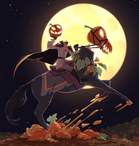 Amanda’s Instagram post: “What if we kissed... in Sleepy Hollow 😳🎃🌕 (oh god drawing horses is so hard why are they like that) . . . . . #halloween #halloweenart…” Headless Horseman Character Design, Headless Horseman Drawing, What If We Kissed, We Kissed, Drawing Horses, God Drawing, Headless Horseman, Oh God, Little Doodles