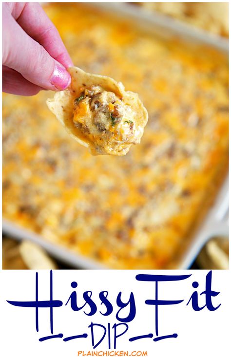 Hissy Fit Dip {Football Friday} | Plain Chicken® Hissy Fit Dip, Cheese Sauces, Chip Dip Recipes, Football Friday, Hissy Fit, Plain Chicken, Dip Recipes Easy, Tailgate Food, Football Food