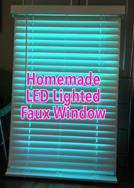 Directions!  -Flexible, Self-Adhesive LED Strip Light (I used RGB 5050 SMD 300 Leds LED Strip Light. Mine was 5 meters long.) OR Christmas lights  $90 Fake Window Light, Led Window, Bathroom With Tub, Fake Window, White String Lights, Faux Window, Window Sheers, Basement Windows, Basement Bedrooms