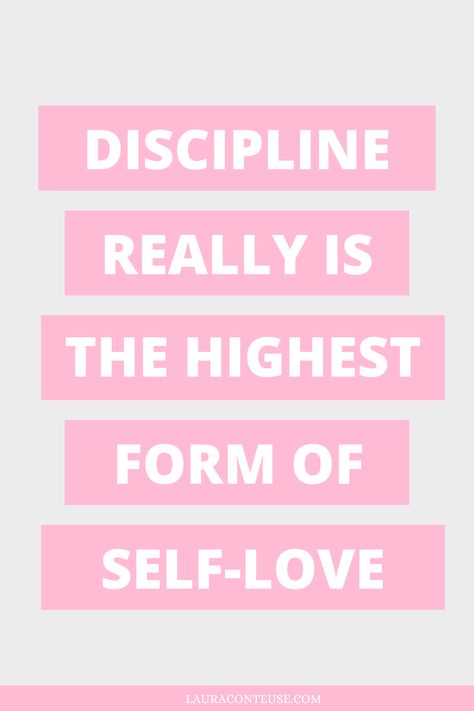 a pin that says in a large font Discipline is The Highest Form of Self-Love Discipline Is The Highest Form, Discipline Is The Highest Form Of Self Love, Self Discipline Is Self Love, Discipline Is Self Love, Happy Reminders, Dream Lifestyle Motivation, Body Confidence Quotes, Personal Growth Ideas, High On Love