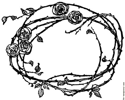 [Picture: Border of Roses and Thorns] Thorny Vines Drawing, Rose Throne Vine Tattoo, Rose Thorn Vine Tattoo, Rose Vine Drawing, Rose Thorn Tattoo, Border Tattoo, Rose Vine Tattoos, Roses And Thorns, Thorn Tattoo