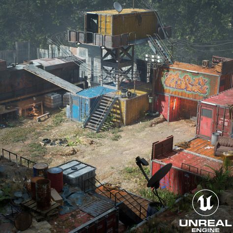 Industrial Post Apocalyptic, Post Apocalyptic Hideout, Apocalypse Town Concept Art, Apocalypse City Concept Art, Apocalypse House Concept Art, Post Apocalyptic Town Concept Art, Future Apocalypse Concept Art, Post Apocalyptic Environment Concept Art, Post Apocalyptic Settlement