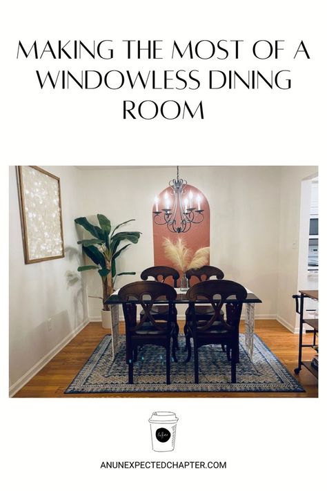 No Window Dining Room Ideas, Windowless Dining Room Ideas, Windowless Dining Room, Windowless Room, Dark Dining Room, Dining Area Design, Dining Room Windows, Large Vase, How To Decorate