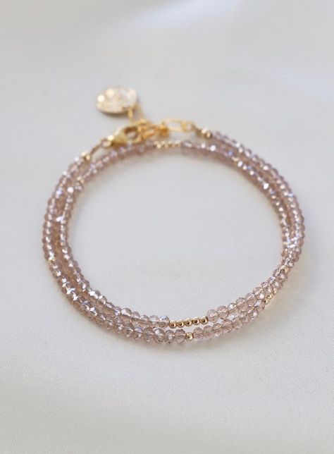 Bugle Bead Jewelry, Sorority Jewelry, Gold Beaded Bracelet, Layered Choker Necklace, Ladies Bracelet, Double Wrap Bracelet, Layered Chokers, Sparkly Jewelry, Bracelet Bead