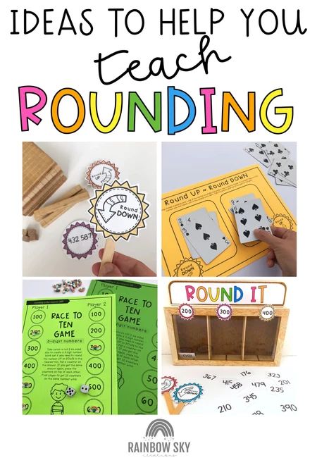 Rounding Numbers Activities, Rounding Lesson, Rounding Games, Rounding Activities, Teaching Rounding, Rounding Numbers, Hundreds And Thousands, Math Crafts, Math Intervention