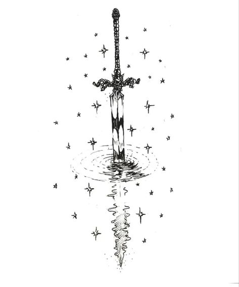 Swords Tattoos, Fantasy Tattoos, Muster Tattoos, Tattoo Style Drawings, Tattoo Sketch, Dream Tattoos, Elegant Tattoos, Dope Tattoos, Simplistic Tattoos