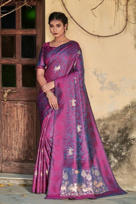 https://wa.me/916289467154 Satin Silk Saree, Purple Saree, Pattern Blouse, Wedding Saree, Blouse For Women, Work Sarees, Designer Saree, Satin Silk, Beautiful Blouses