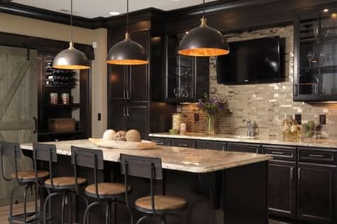 Modern Basement Bar, Basement Bar Area, Basement Wet Bar, Delta Cassidy, Styled Kitchen, Bar Prep, Modern Basement, Bar Faucet, Basement Kitchen