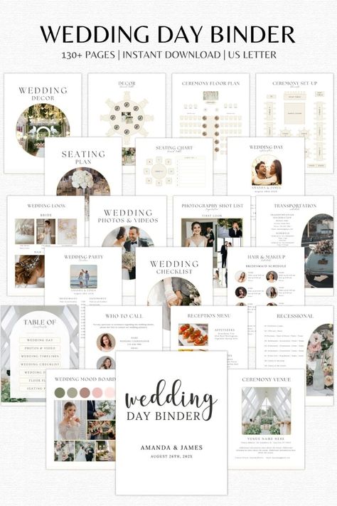 The Ultimate Wedding Day Binder Template | Wedding Binder | Wedding Planner | Wedding Checklist planneressentialsbundle #morningbasketplanner #weddingsavings🗃️ Wedding Binder Organization, Wedding Binder Printables, Wedding Day Binder, Wedding Journal Planner, Wedding Planning Templates, Free Wedding Planner Printables, Wedding Planning Organizer, Wedding Checklist Printable, Wedding Planner Checklist