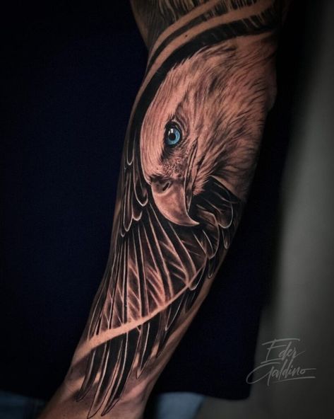 53 Impressive Eagle Tattoo Ideas and Their Meanings 35 An Eagle Tattoo, Latte Art Tattoo, Eagle Tattoo Arm, Eagle Tattoo Ideas, Depay Memphis, 108 Tattoo, Eagle Shoulder Tattoo, Arm Cover Up Tattoos, Eagle Head Tattoo