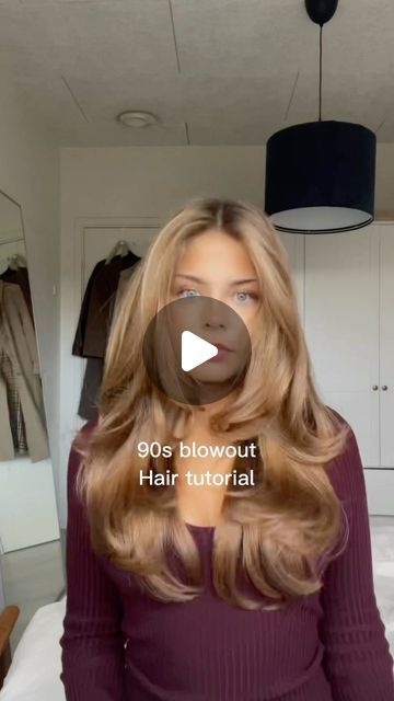 Freya Philipa J. Bryndorf <3 on Instagram: "Blowout hair tutorial 🤍  #fyp #hairtutorial #blowout #90sstyle #velcrorollers #tiktok #instagramreels #instagram #hair #brownhair" Hair Inspo Blowout, Old Money Blowout Hair, Volume Blowout Long Hair, 90s Blowout Hair Long, 90 Blowout Hair, 70s Blowout Tutorial, How To Blowout Hair, 90w Blowout Hair, 90s Blowout Hair Revlon