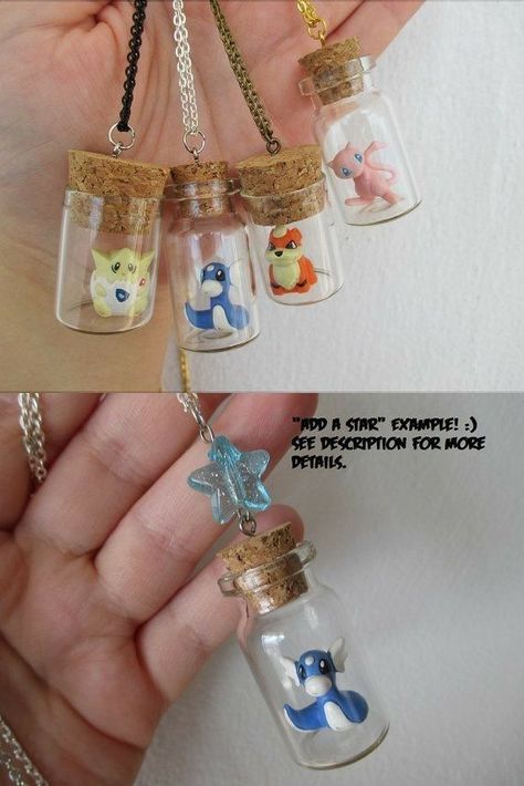 Jul 28, 2017 - This Pin was discovered by Shayne Peredo. Discover (and save!) your own Pins on Pinterest Necklace Bottle, Pokemon Necklace, Diy Pokemon, Pokemon Terrarium, Kartu Pokemon, Pokemon Jewelry, Pokemon Diy, Pokemon Craft, Pokemon Gifts