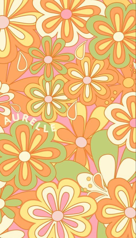 70s Aesthetic Wallpaper, 1960s Wallpaper, Seamless Wallpaper, Artsy Design, Flower Collage, Retro Background, Theme Background, Aura Colors, Hippie Wallpaper