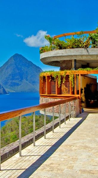 Feel on top of the world on Jade Mountain's luxurious balconies. Jade Mountain Resort St Lucia, Jade Mountain Resort, St Lucia Caribbean, St Lucia Hotels, Jade Mountain, Honeymoon Vacations, On Top Of The World, Mountain Resort, Top Of The World