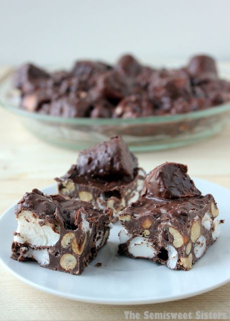 Copycat Chocolate Charlie Candy Recipe. This is the Best Rocky Road Style Fudge Recipe out there! Cinnamon Crunch, Candy Recipe, Almond Bark, Semi Sweet Chocolate Chips, Bittersweet Chocolate, Fudge Recipes, Fun Food, Candy Recipes, Clean Eating Snacks