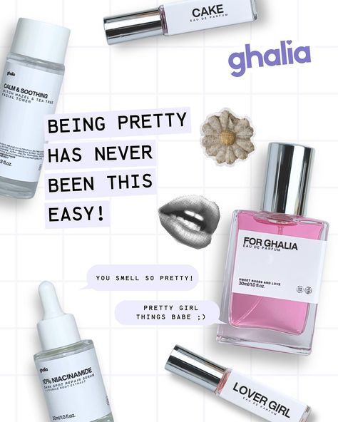 You don’t even need to try hard! You’re beautiful in your own special way babe. Partner up with your favorite pretty girl essentials with Love Ghalia Cosmetics! Now available on Love Ghalia’s Online Stores! (Link in Bio) You are Pretty! #loveghalia #loveghaliacosmetics #loveghaliacosmeticsperfume #perfume #bodycare #skincare #cosmetics Beauty Ads Design, Perfume Poster Design, Beauty Poster, Perfume Aesthetic, Product Ads, Girl Essentials, Beauty Ads, Cosmetic Creative, Dental Marketing