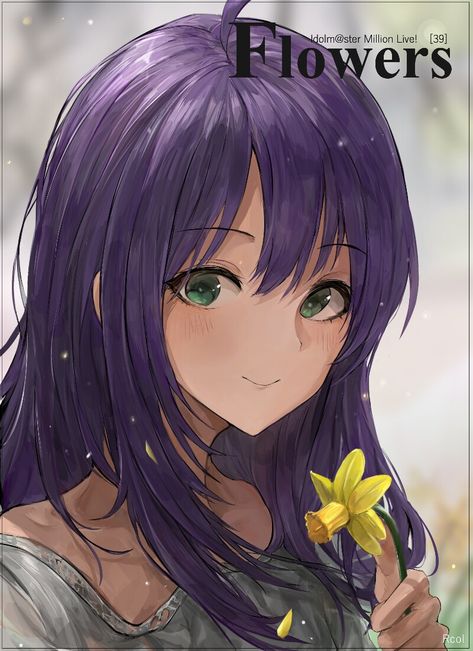 Purple Hair Green Eyes, Girl With Purple Hair, Anime Purple Hair, Hair Green Eyes, Dream Anime, Picture Search, Manga Pictures, Green Hair, Grey Shirt